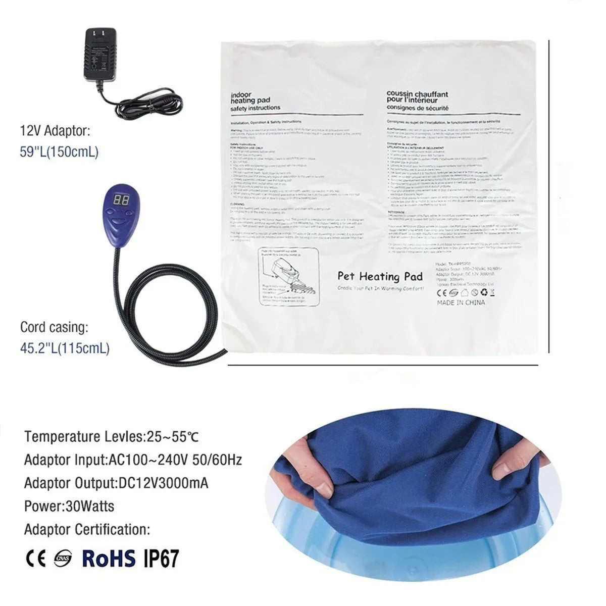 Dog Adjustable Electric Heating Pad - MyPetDollar.com