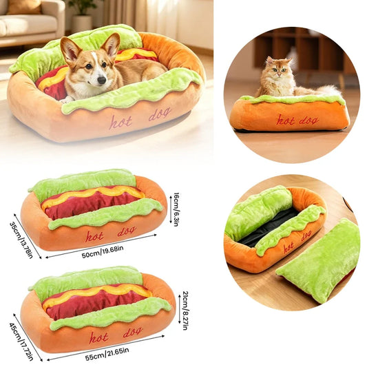 Pet Bed Hot Dog Shaped Dog Lounger Cat - MyPetDollar.com