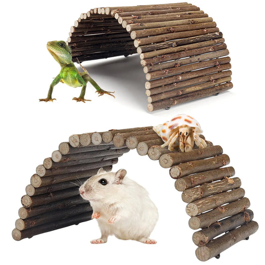 1 Reptile Hideout Hermit Crab Bendable Bridge Wooden (2 colors)