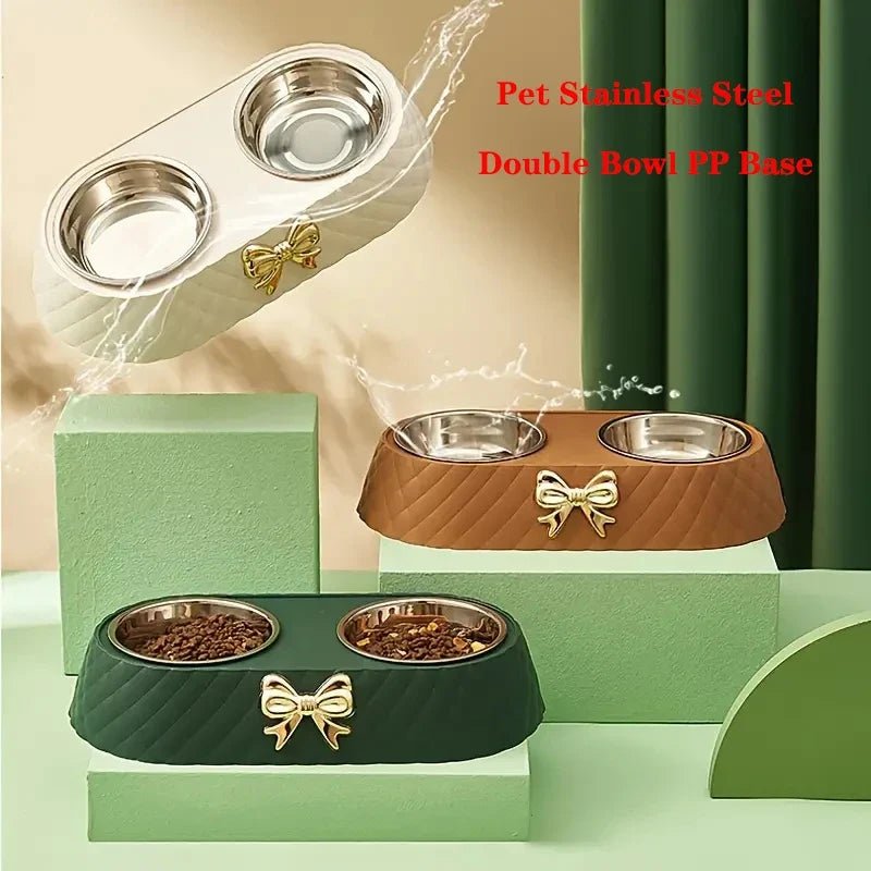 Pet Supplies Bow-tie Bowknot Cats Food Bowl - MyPetDollar.com