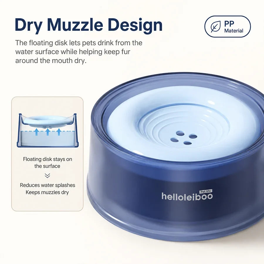 1200ml Floating Dog Bowl Anti Splash Slow - MyPetDollar.com