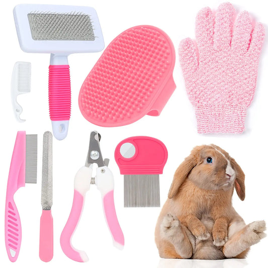 8-piece small animal pink beauty set rabbit - MyPetDollar.com