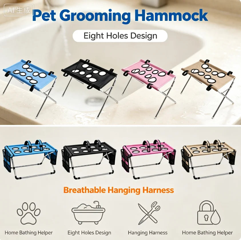 Folding Pet Grooming Hammock Quick Drying - MyPetDollar.com
