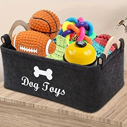 1pc Felt Pet Toy Box, Dog Toy Box, Storage - MyPetDollar.com