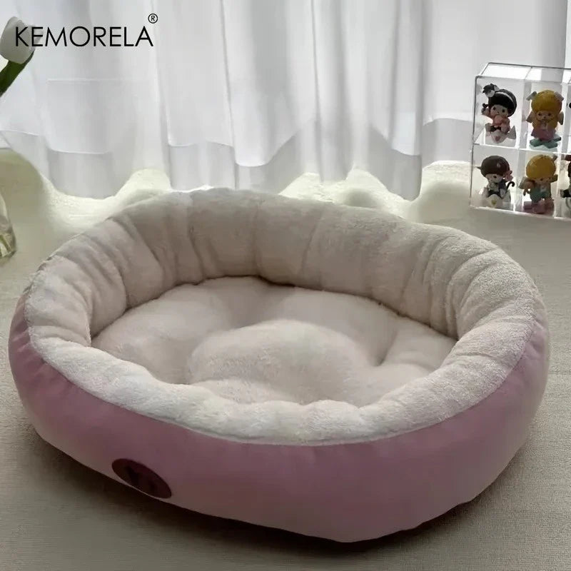Plush Oval Pet Bed Thickened Ma‑Washable - MyPetDollar.com