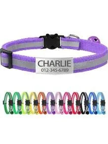 13 Colors Custom Engraved Reflective Cat - MyPetDollar.com