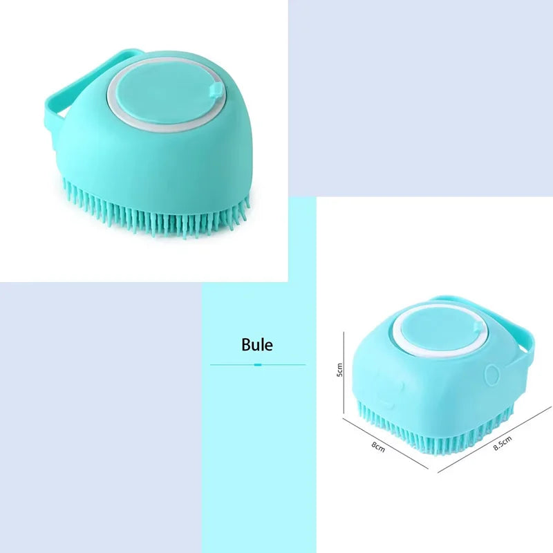 Pet Shower Grooming Brush Silicone Massage Scrubber Bubble Maker