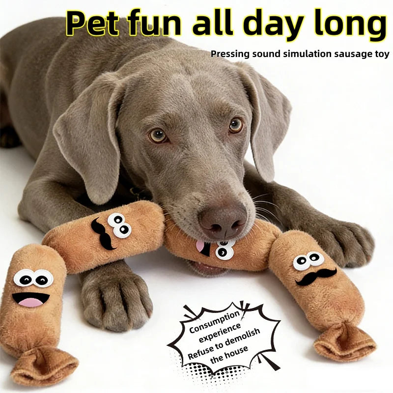 Sausage Shape Plush Dog Squeaky Toy Cute - MyPetDollar.com