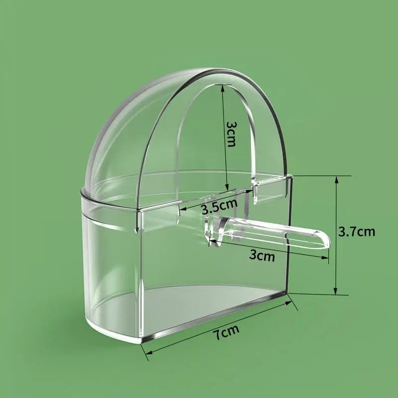 Transparent Parrot Feeder Bird Food Dish – 2 Colors