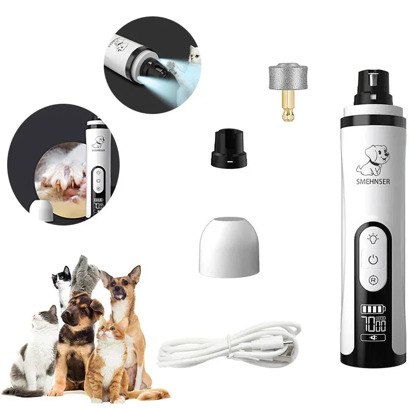 Electric Pet Nail Grinder With LED Light Cat - MyPetDollar.com