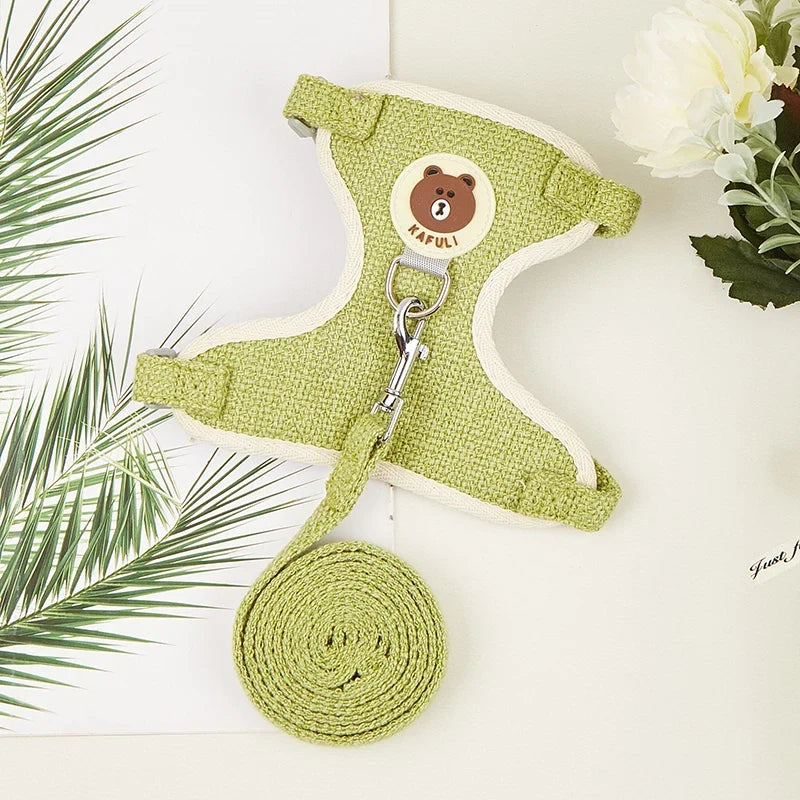 Cartoon Print Cat Rabbit Harness and Leash - MyPetDollar.com