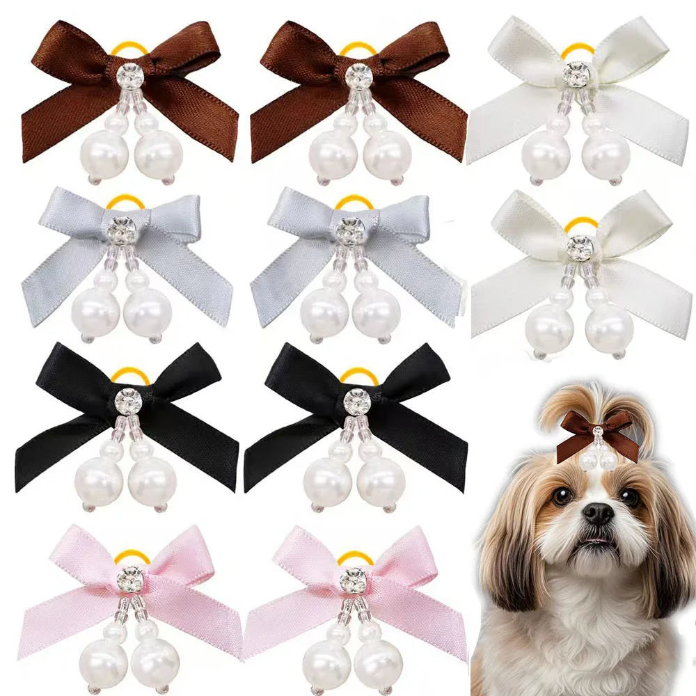 5/10PCS New Diamonds Puppy Bows Pet Dog Bows - MyPetDollar.com