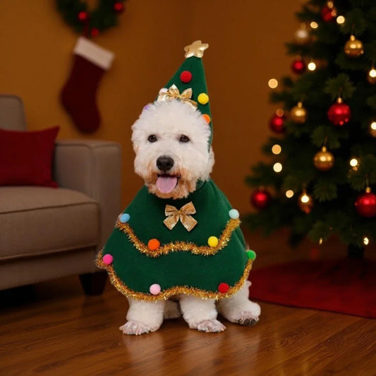 Lovely Christmas Dog Cape Festive Pet Cloak - MyPetDollar.com