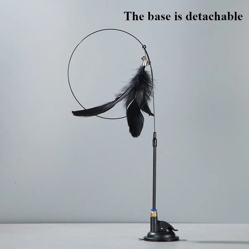 Funny Simulation Bird Cat Toy Feather with Bell Stick