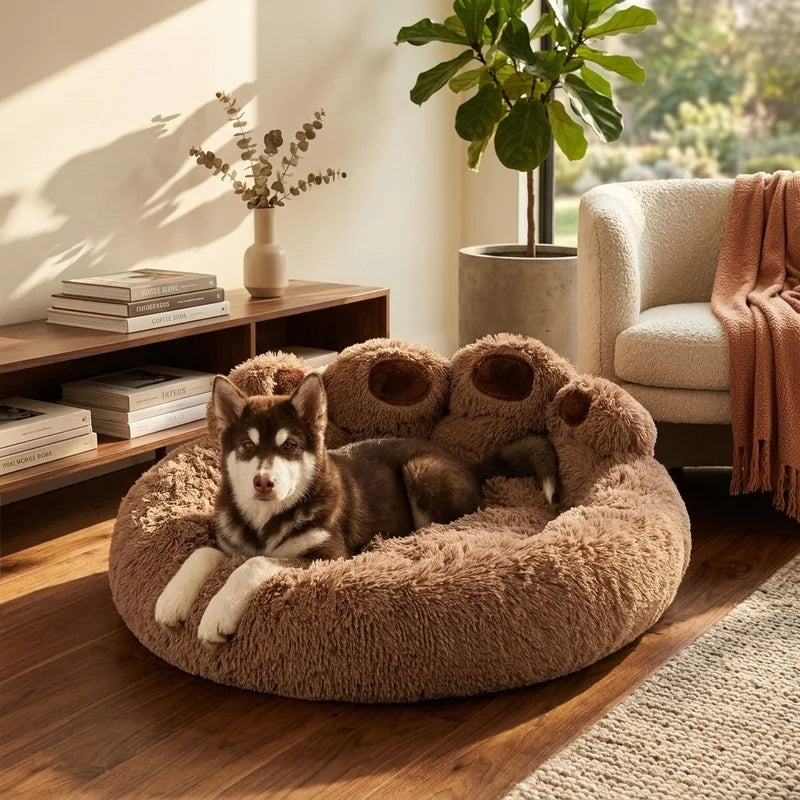 Large Plush Dog Bed Warm Pet Bed Basket with - MyPetDollar.com