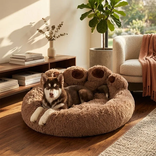 Large Plush Dog Bed Warm Pet Bed Basket with - MyPetDollar.com