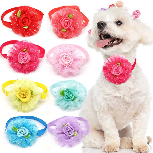 20pcs Valentine's Day Pet Supplies Lace Rose - MyPetDollar.com
