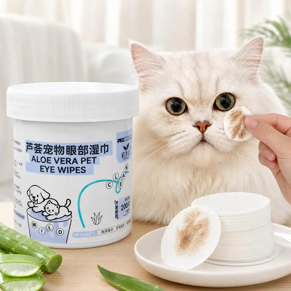 200pcs Gentle Pet Eye Wipes Pet Cleaning - MyPetDollar.com