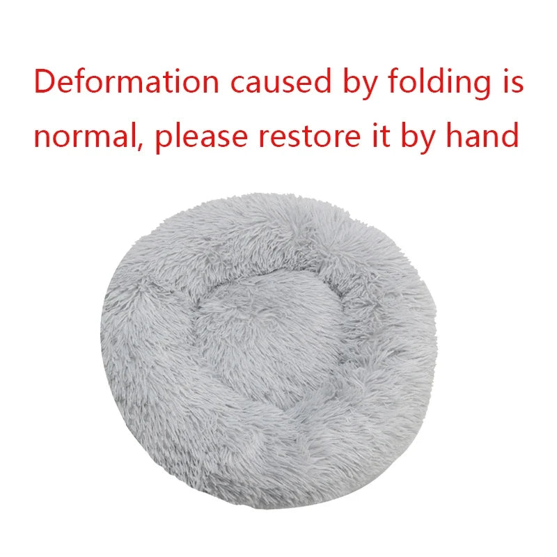 Round Dog Bed Winter Warm Cat Bed Plush - MyPetDollar.com