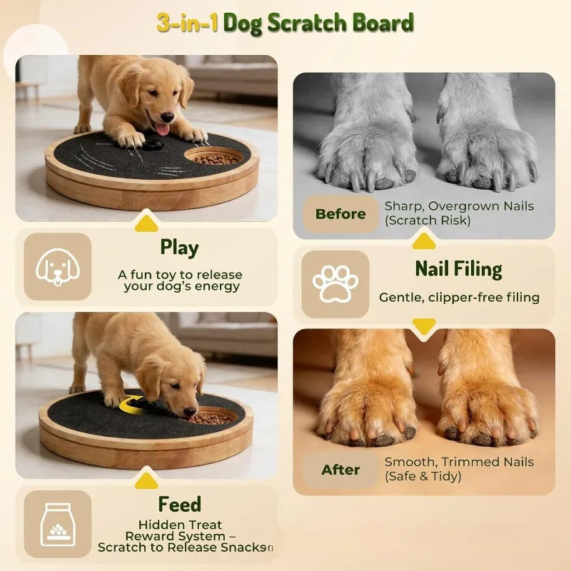 Rotating 3-in-1 Dog Scratching Board Solid - MyPetDollar.com