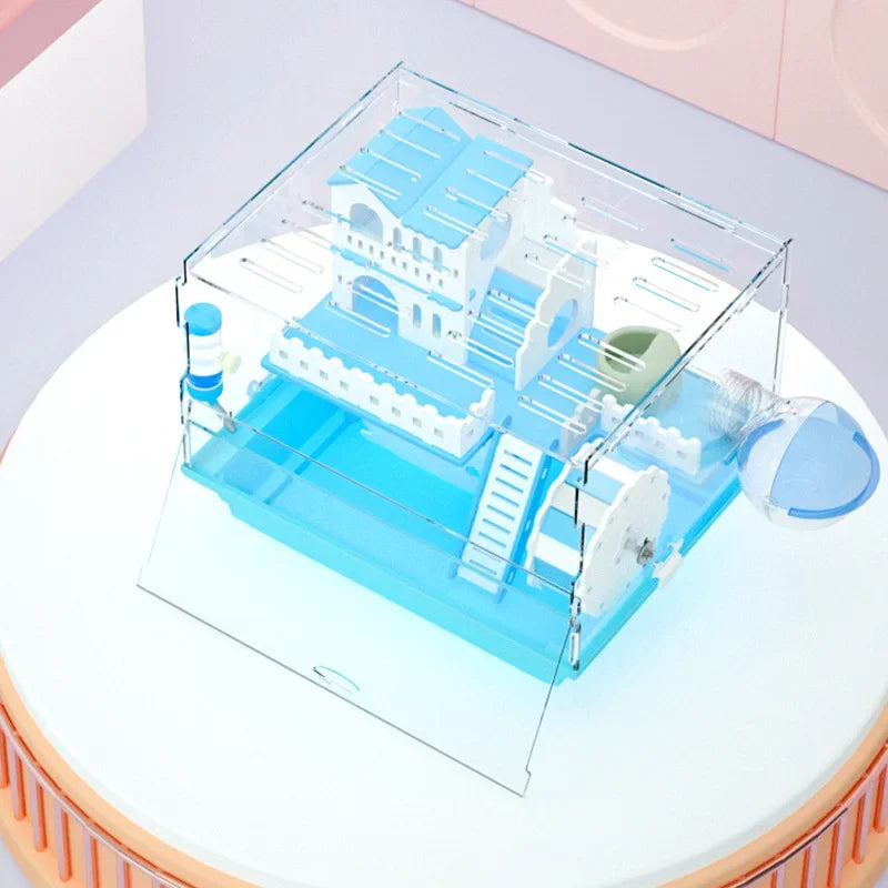 Transparent Acrylic Hamster Cage Double - MyPetDollar.com