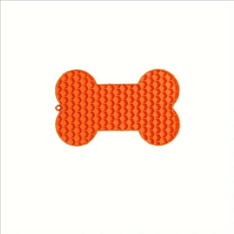 Bone Shape Silicone Licking Pad Dog Peanut Butter Slow Food – 11 Colors