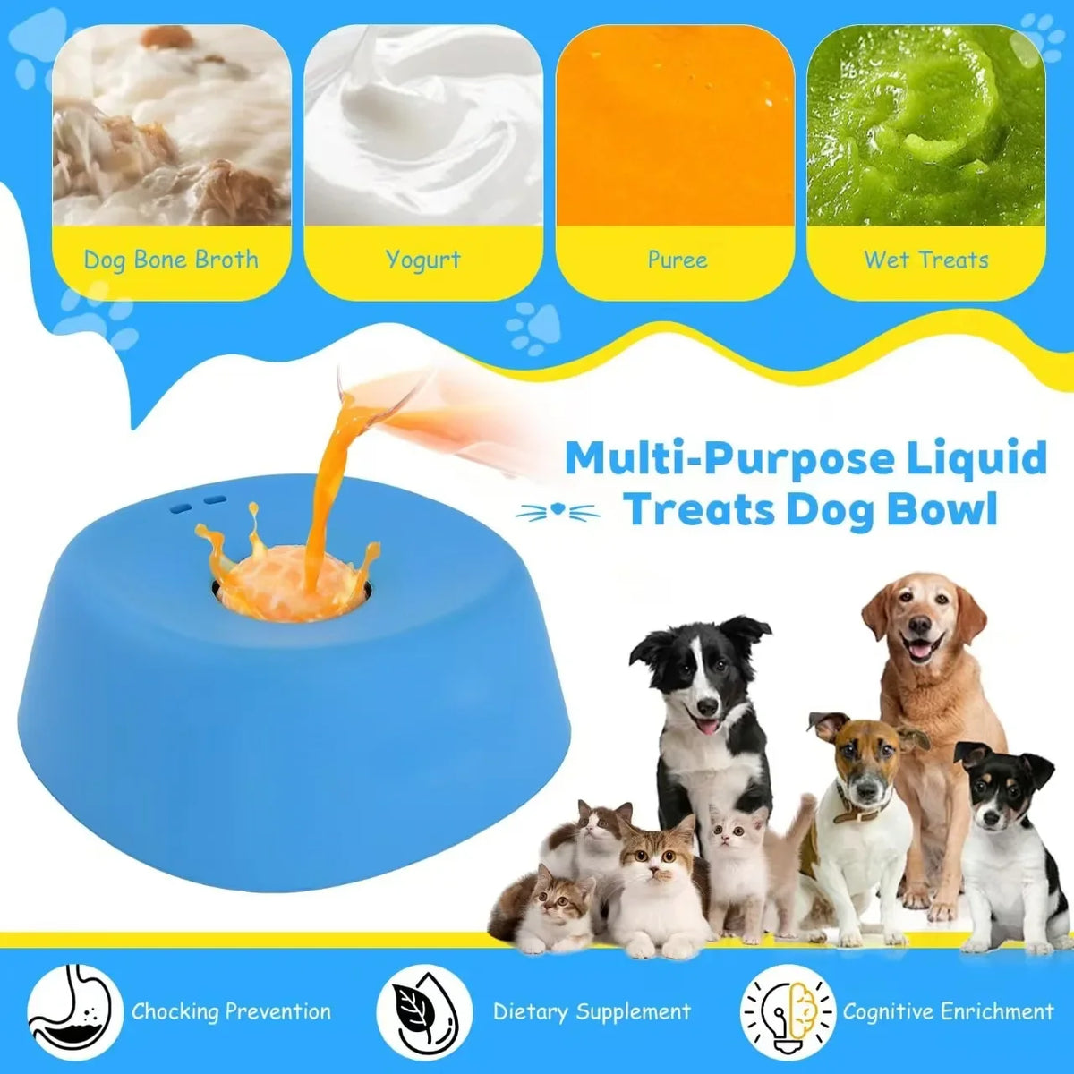 Slow Feeder Dog Bowls for Liquid Treat, - MyPetDollar.com