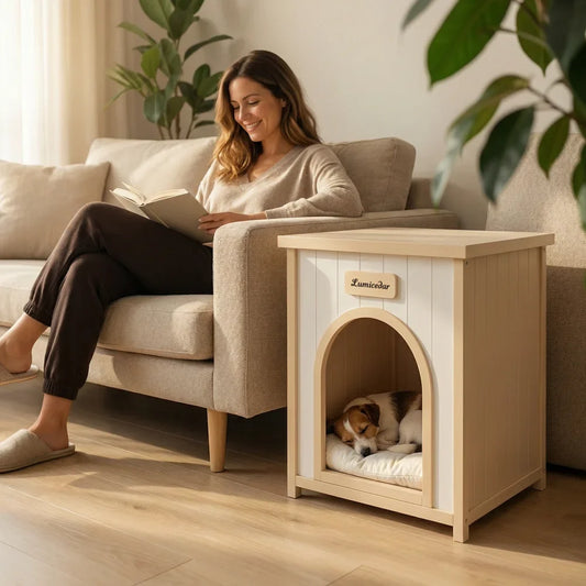 Modern Indoor Wooden Dog House with - MyPetDollar.com