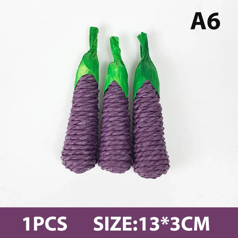 Hamster Rabbit Chew Plaything Bite Grind Teeth Corn Carrot Woven