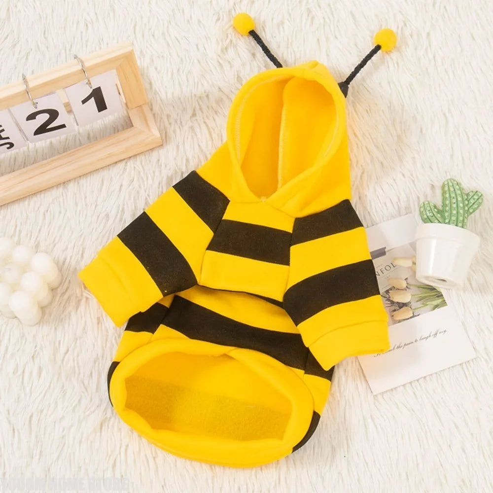 Soft Pet Bee Outfit Hooded Breathable Winter Warm Cosplay – Beekeeping – view 4