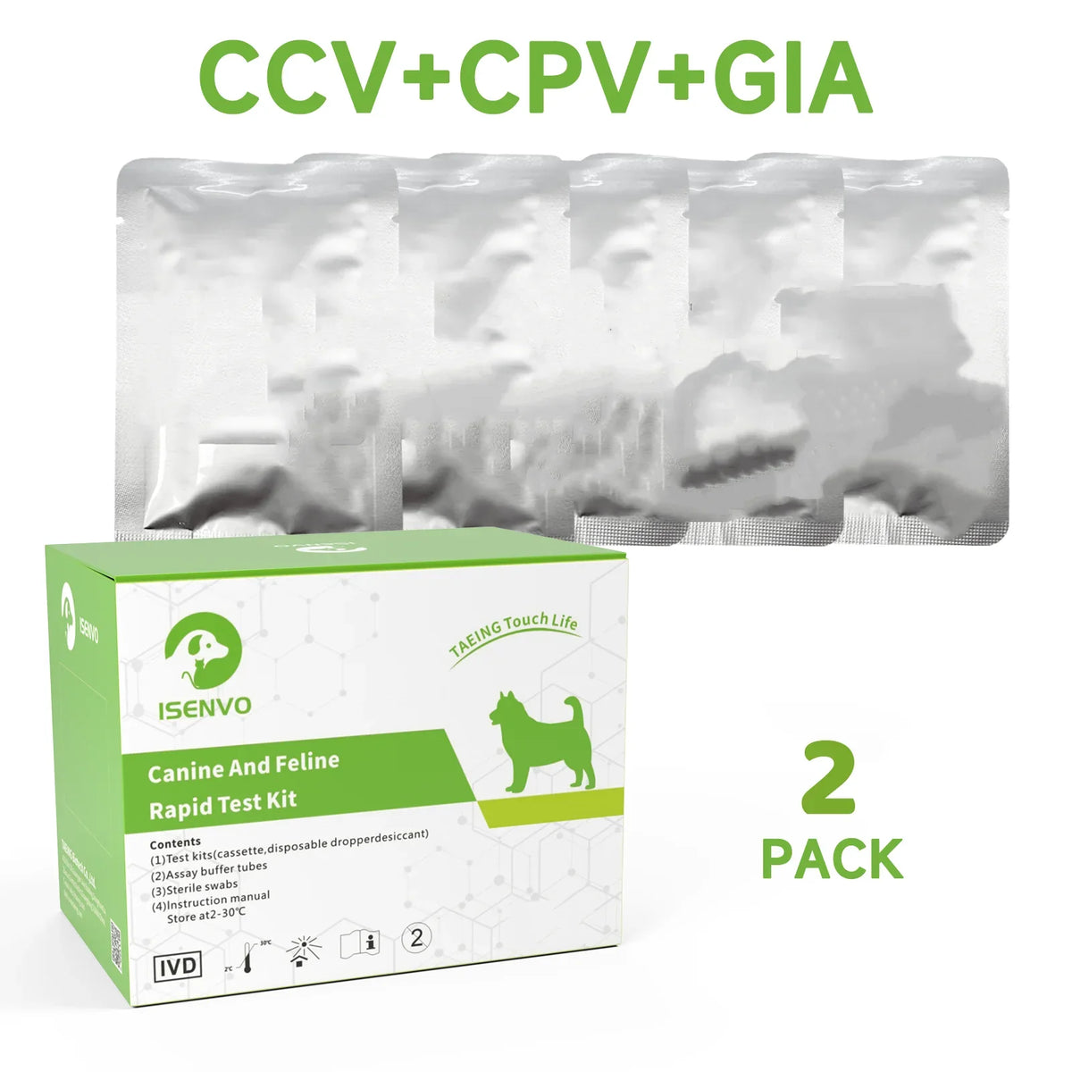 2Pcs Canine CPV+CCV+GIA Ag Combined 3-in-1 - MyPetDollar.com