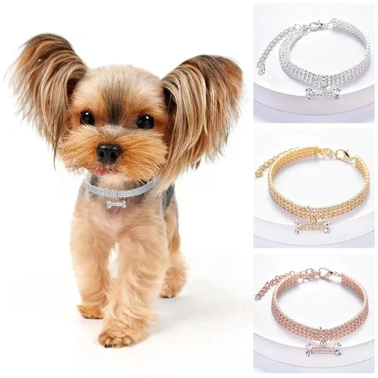 Adjustable Pet Necklace Cat Dog Crystal - MyPetDollar.com