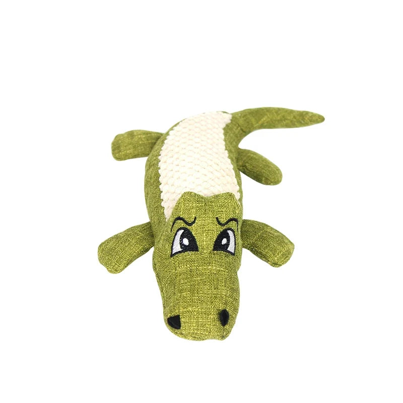 Pet Chew Toys Interactive Cartoon Animal Plush Alligator Shape – 3 Colors