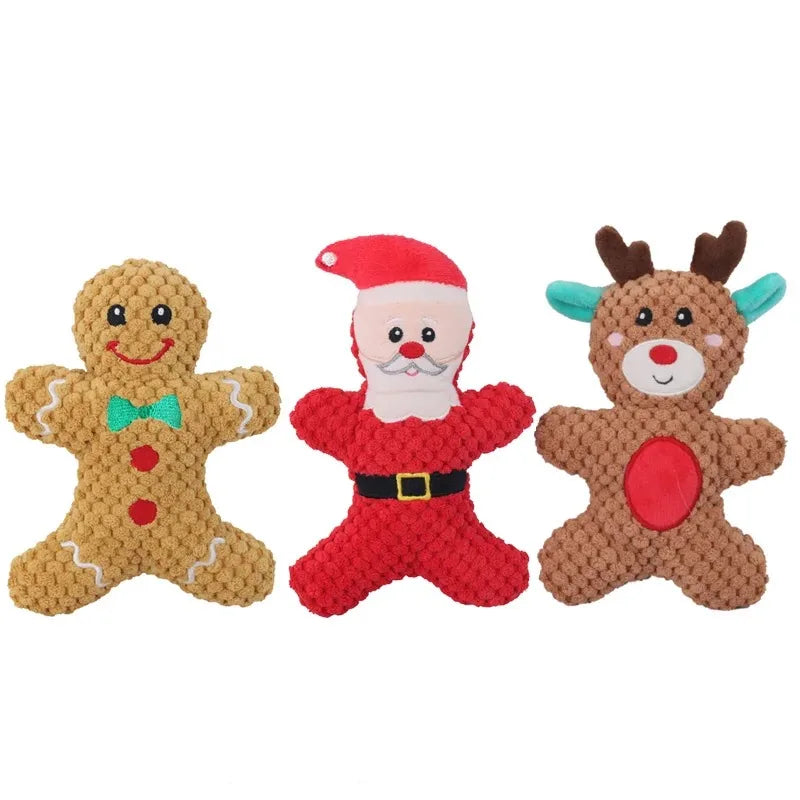 Interactive Christmas Dog Plush Squeaky Toys – 7 Colors