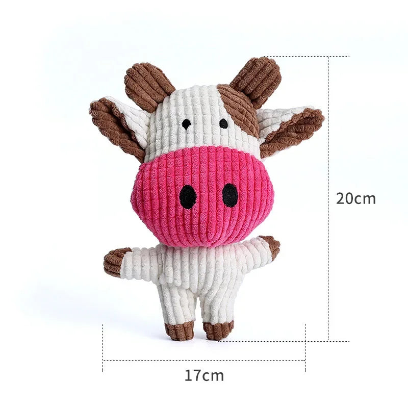 Cute Plush Toys Squeak Pet Cow Rabbit Animal – Small Pet Supplies