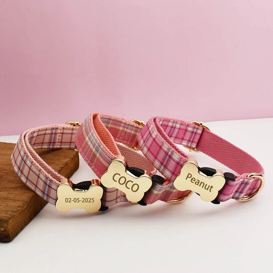 Custom Design Logo Plaid Dog Collar High - MyPetDollar.com