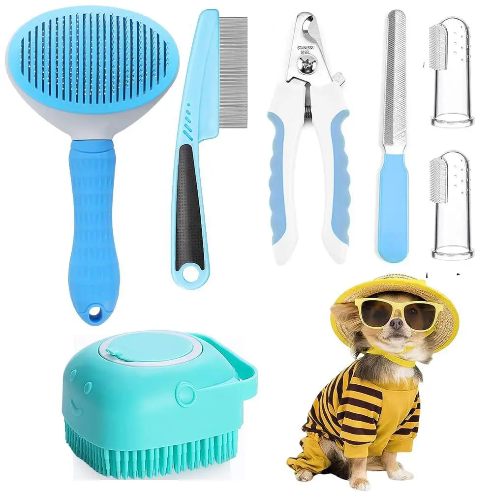 8Pcs Combo Set Cat Brush Beauty Kit with Pet - MyPetDollar.com