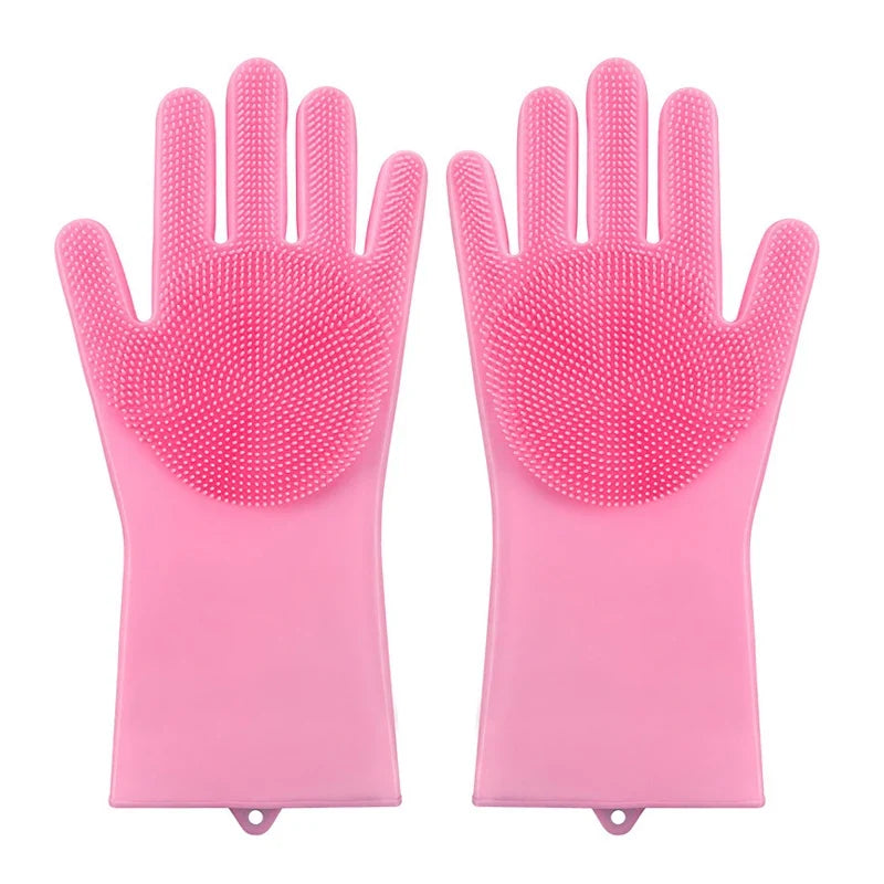 Silicone Pet Grooming Gloves Dog & Cat Bathing Cleaning