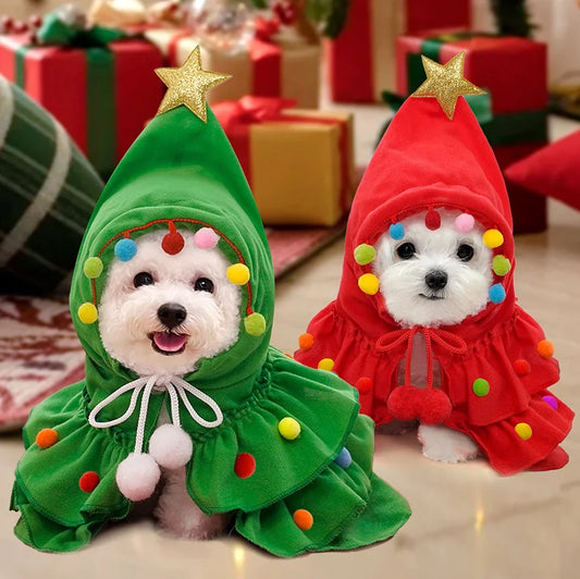 Adorable Christmas Dog Cape Pet Attire - MyPetDollar.com