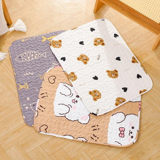 Cartoon Pattern Washable Dog Mat Cooling - MyPetDollar.com