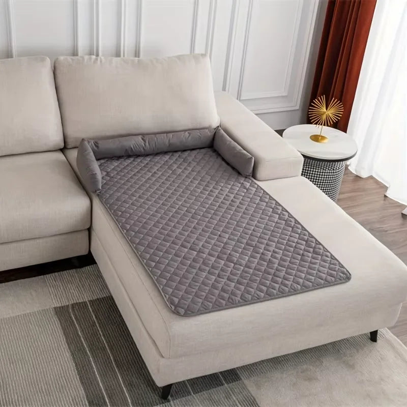 Washable Waterproof Check Bolster Pet Sofa Bed – Dog Supplies