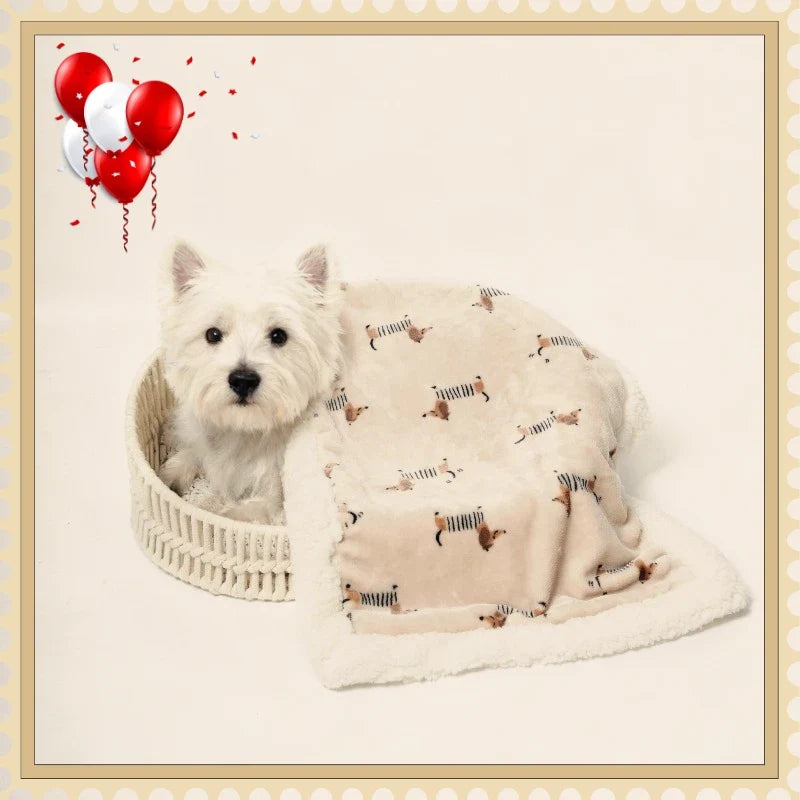 Forest-themed warm winter cat blanket, pet - MyPetDollar.com