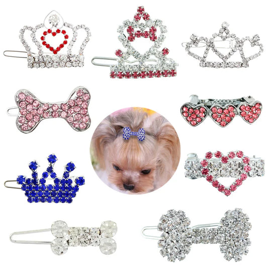 Fashion Crystal Rhinestone Dog Hair Clip - MyPetDollar.com