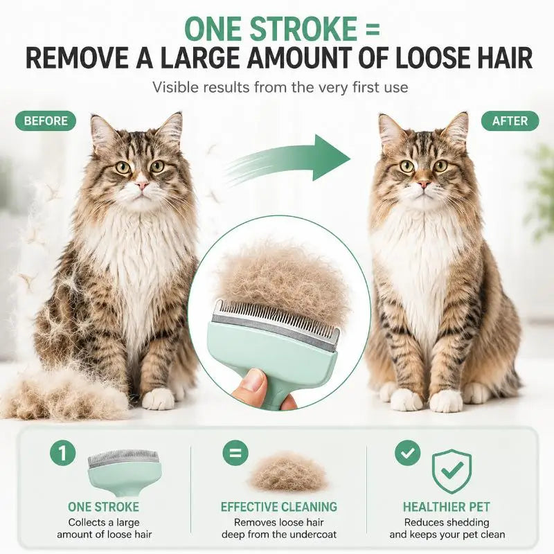 {YY30} Pet Deshedding Brush With Safe - MyPetDollar.com