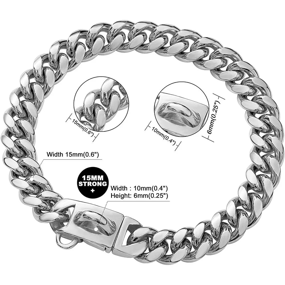 Dog Chain Collar Cuban Link Dog Collar 18K - MyPetDollar.com