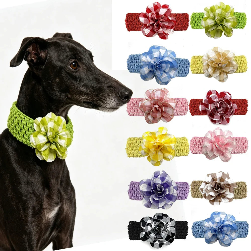 30 Small Middle Large Dog Bowties Neckties Plaid Style Flowers