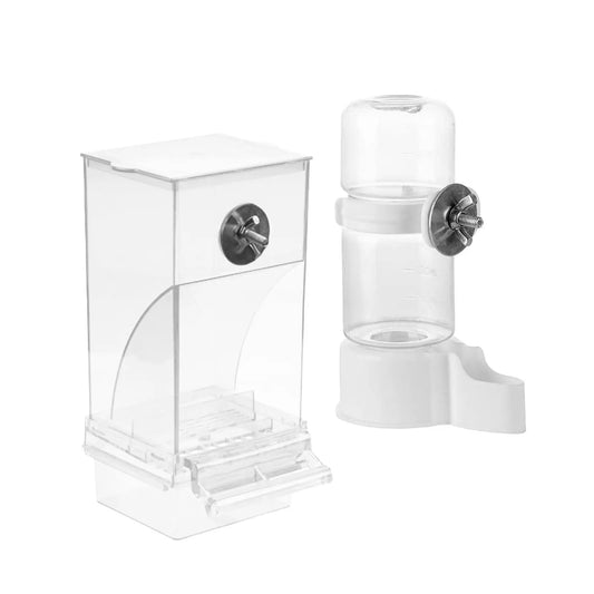 Bird Feeder Water Dispenser Set Clear Cage - MyPetDollar.com