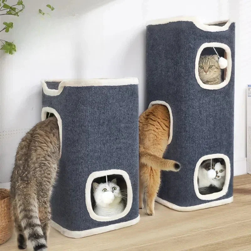 3-Tiers Cat Bed Winter Pet House Covered - MyPetDollar.com