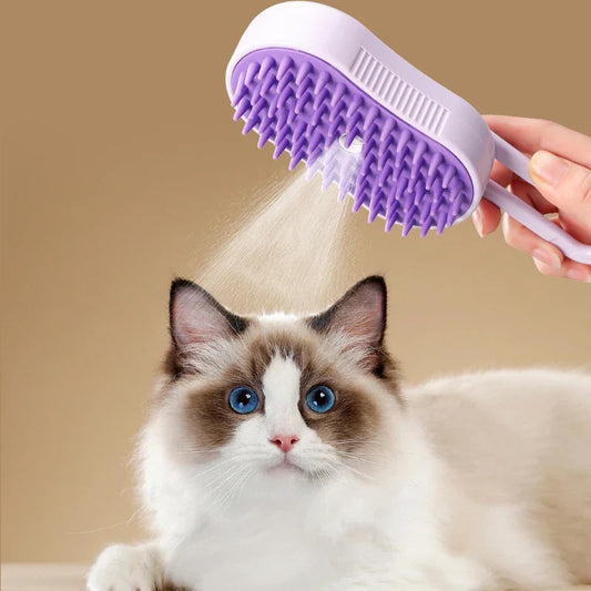 Steamy Brush Electric Spray Cat Hair Brush - MyPetDollar.com