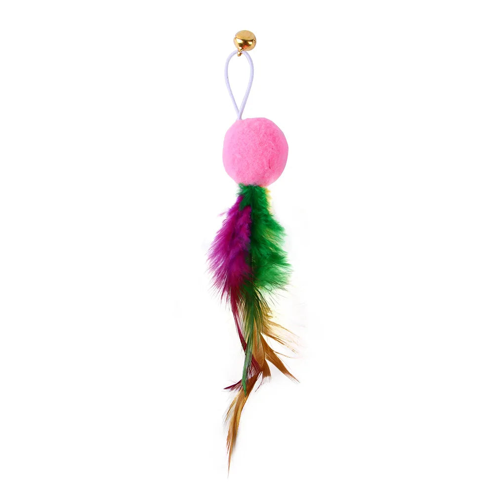 Interactive Cat Feather Plaything Accessories False Mouse Worm – 57 Colors